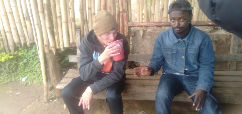 A Kilimanjaro Guide Drinking chagga Local beer